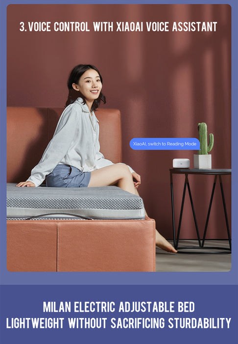 XIAOMI 8H MILAN SMART ELECTRIC ADJUSTABLE BED with Xiaomi 8H Memory Foam Mattress