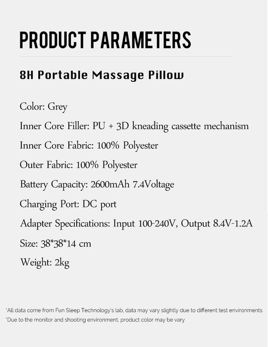 XIAOMI 8H Portable Massage Pillow freeshipping - JOSEPH&CASEY